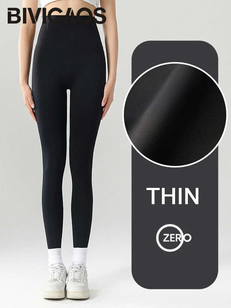 BIVIGAOS-mallas deportivas ajustadas de cintura alta sin costuras para mujer, Leggings de deporte para Fitness, temporada Primavera Verano