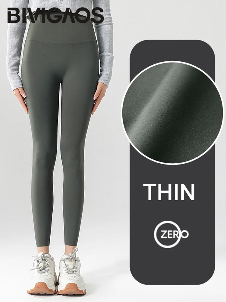 BIVIGAOS-mallas deportivas ajustadas de cintura alta sin costuras para mujer, Leggings de deporte para Fitness, temporada Primavera Verano