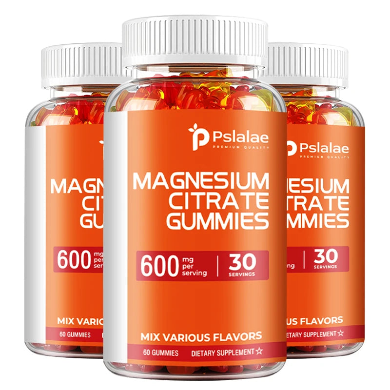 Citrato de magnesio-músculo, hueso, corazón, metabolismo y función de los nervios, alivio de la fatiga-60 gomitas