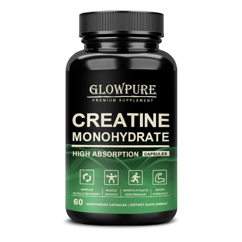 Cápsulas de monohidrato de creatina para mejorar la masa muscular, mejorar la fuerza y el rendimiento, recuperación de entrenamiento, ganador de masa