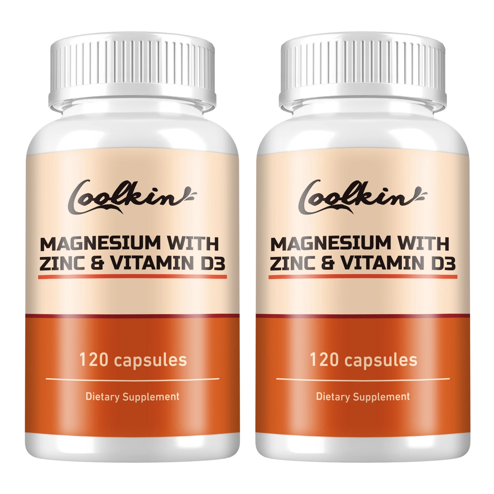 Magnesio con Zinc y vitamina D3 para dormir, hueso, corazón, soporte inmunológico, alivia el estrés y mejora el estado de ánimo, 120 cápsulas