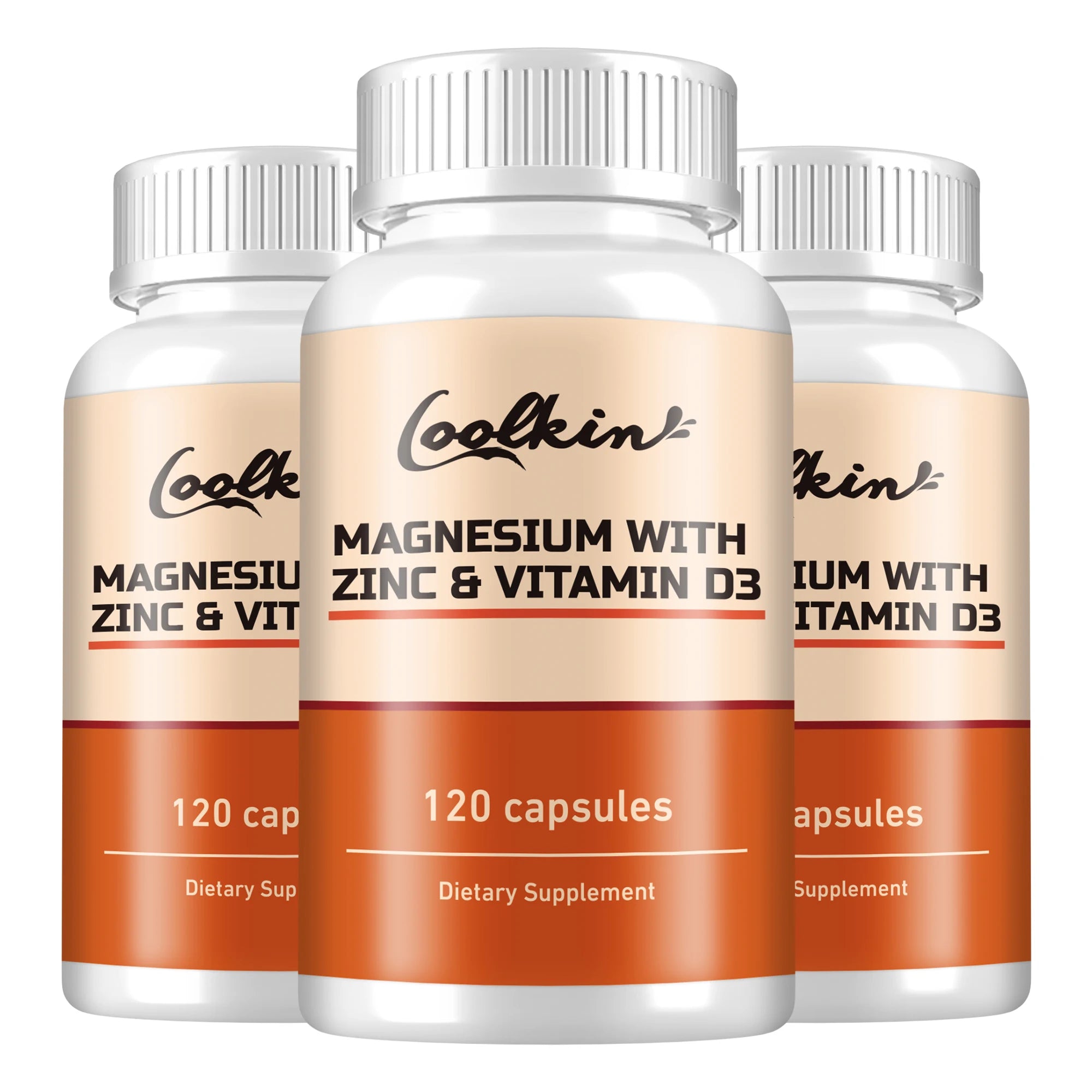 Magnesio con Zinc y vitamina D3 para dormir, hueso, corazón, soporte inmunológico, alivia el estrés y mejora el estado de ánimo, 120 cápsulas