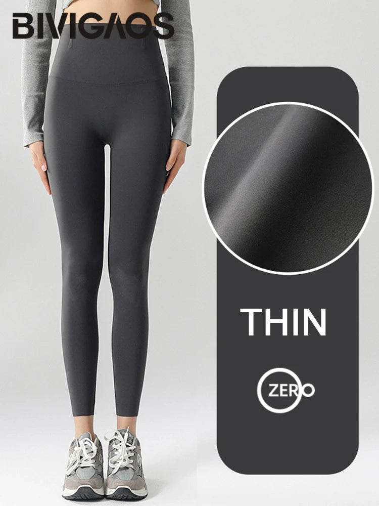 BIVIGAOS-mallas deportivas ajustadas de cintura alta sin costuras para mujer, Leggings de deporte para Fitness, temporada Primavera Verano