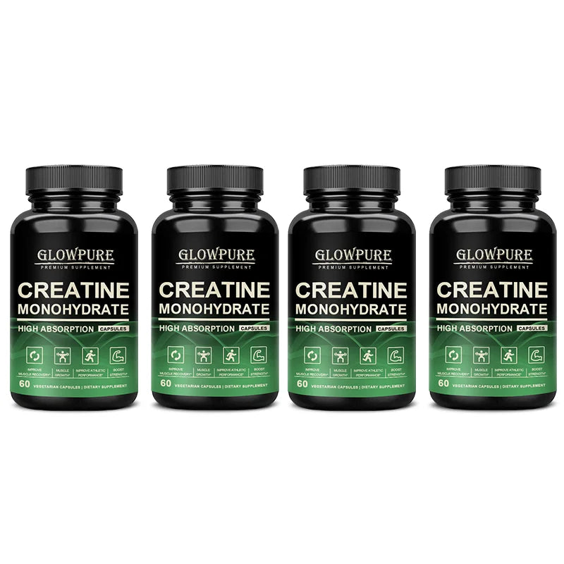 Cápsulas de monohidrato de creatina para mejorar la masa muscular, mejorar la fuerza y el rendimiento, recuperación de entrenamiento, ganador de masa