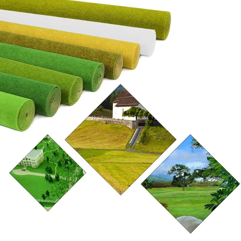 Evemodel-alfombrilla de césped de 0,4 m x 1m, modelo de césped Artificial verde, alfombras de césped para modelo arquitectónico, diseño de tren de paisaje, escala HO O N