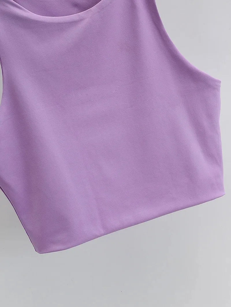 Camisetas ajustadas sexis para mujer, camisetas sin mangas con cuello redondo y doble nailon para mujer, camisetas sin mangas de buena calidad en 6 colores 2023