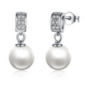 Pendientes colgantes para mujer, joyería fina con perlas, joyería de plata de ley 925, regalo para el día de la madre SCE006
