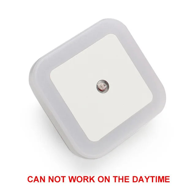 Luz LED nocturna enchufable UE EE. UU. con Sensor de iluminación, Control, ahorro de energía, luz de noche para niños, lámpara de pared para inodoro para dormitorio y hogar
