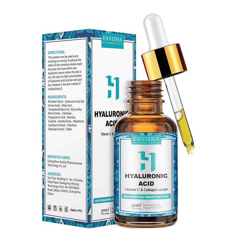 ENVISHA-suero Facial para el cuidado de la piel, vitamina C, ácido hialurónico, Retinol, esencia Facial, antiarrugas, envejecimiento, blanqueamiento, reducción de poros, Belleza