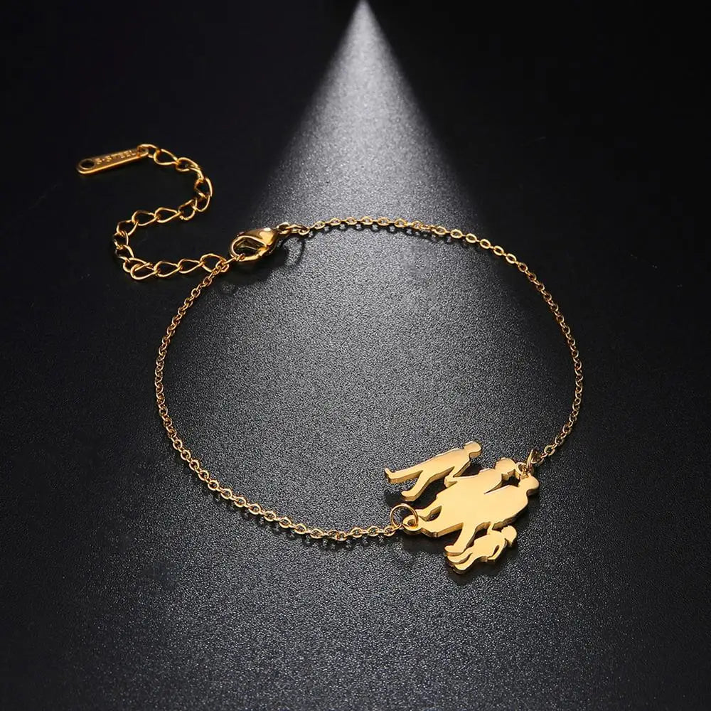 Unift Pulsera de cadena de acero inoxidable para mujeres embarazadas, brazalete con colgante para niños, papá, mamá, a la moda, regalo para el día de la madre， pulseras mujer