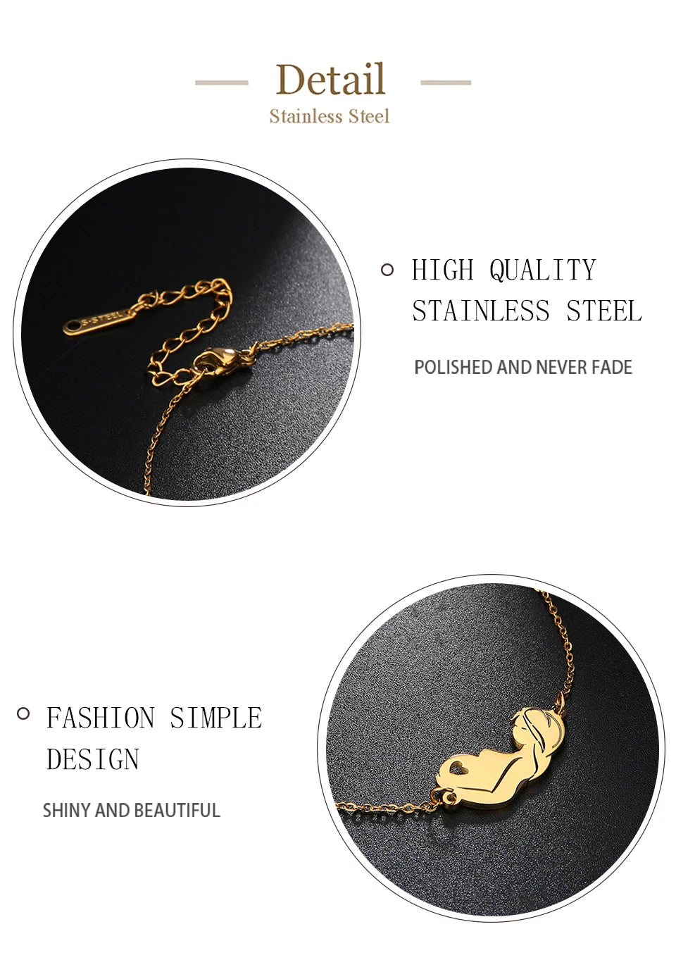Unift Pulsera de cadena de acero inoxidable para mujeres embarazadas, brazalete con colgante para niños, papá, mamá, a la moda, regalo para el día de la madre， pulseras mujer