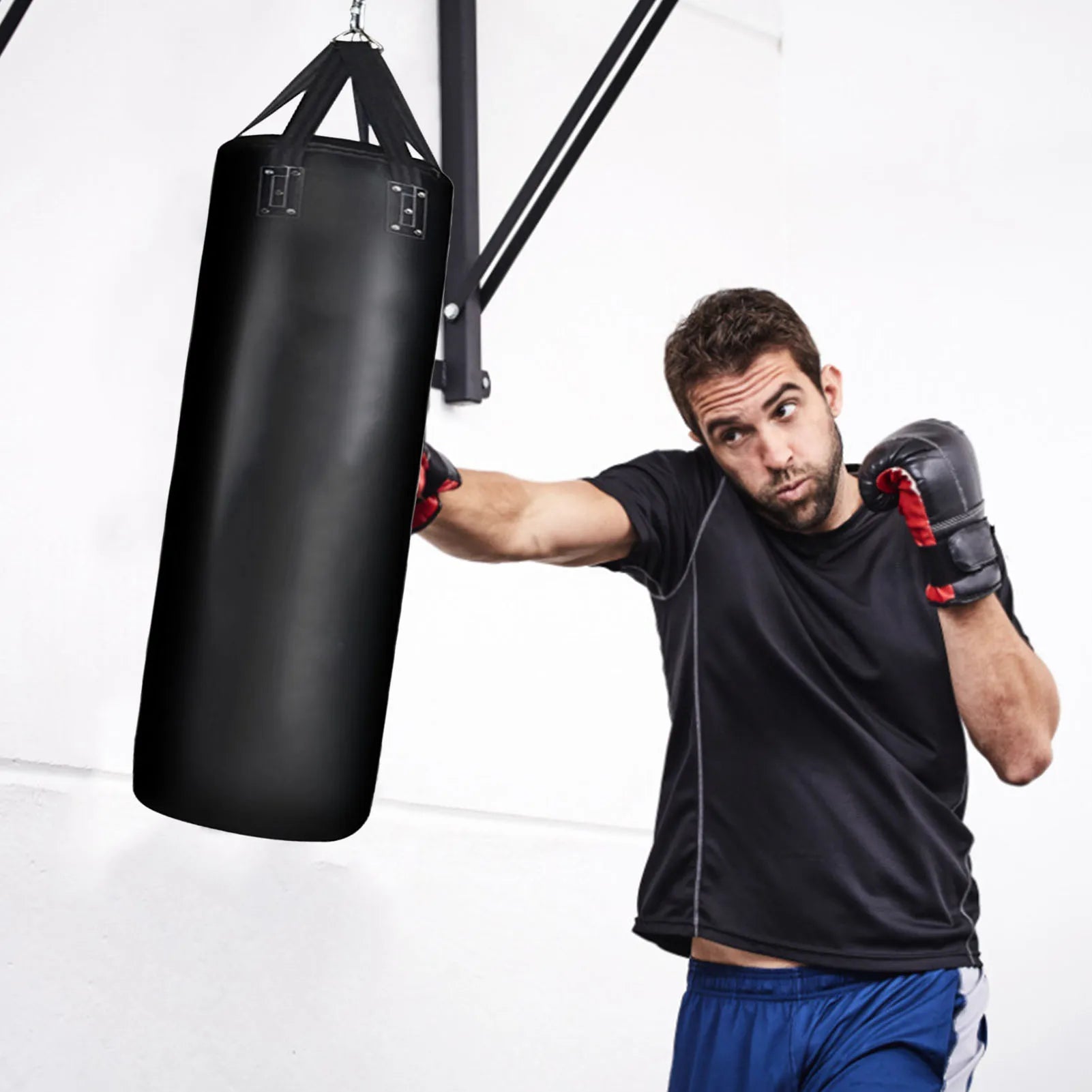 Saco de boxeo pesado para Fitness, bolsa de Kickboxing de cuero PU, MMA, Muay Thai, saco de arena colgante para entrenamiento de boxeo, equipo de Fitness
