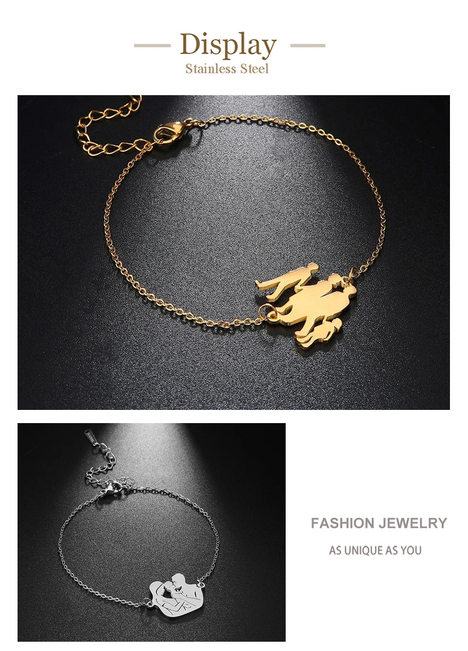 Unift Pulsera de cadena de acero inoxidable para mujeres embarazadas, brazalete con colgante para niños, papá, mamá, a la moda, regalo para el día de la madre， pulseras mujer