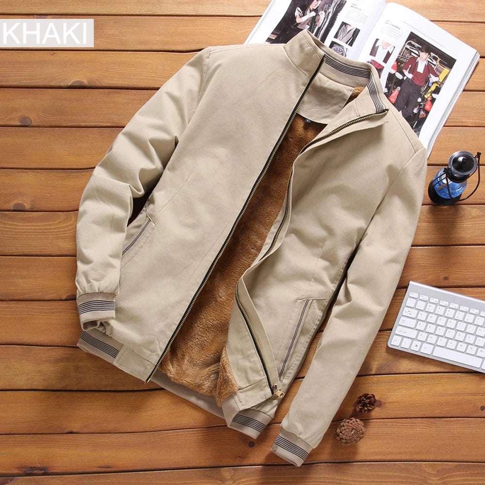 DIMUSI, cazadora de otoño para hombre, prendas de vestir informales para hombre, chaqueta cortavientos gruesa y cálida de lana, abrigos militares de béisbol para hombre, ropa
