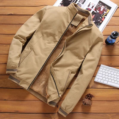 DIMUSI, cazadora de otoño para hombre, prendas de vestir informales para hombre, chaqueta cortavientos gruesa y cálida de lana, abrigos militares de béisbol para hombre, ropa