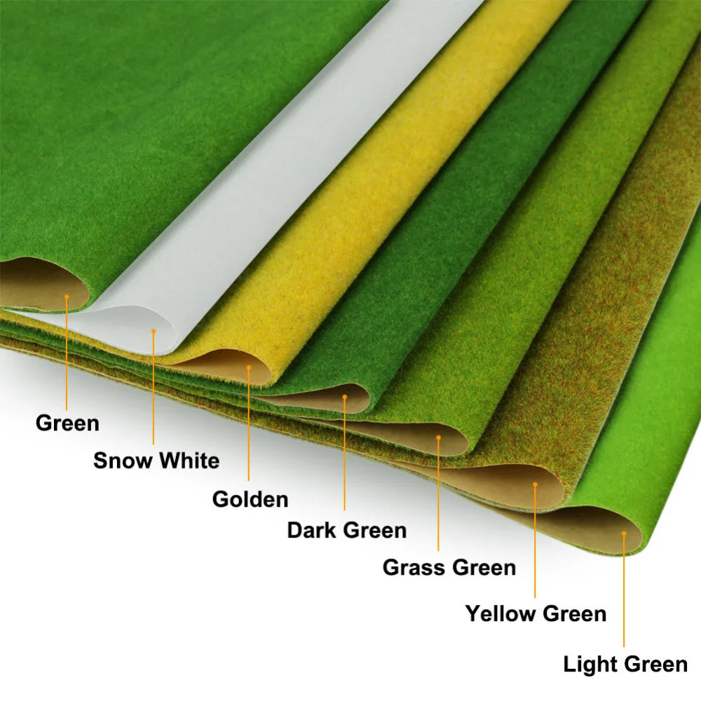 Evemodel-alfombrilla de césped de 0,4 m x 1m, modelo de césped Artificial verde, alfombras de césped para modelo arquitectónico, diseño de tren de paisaje, escala HO O N