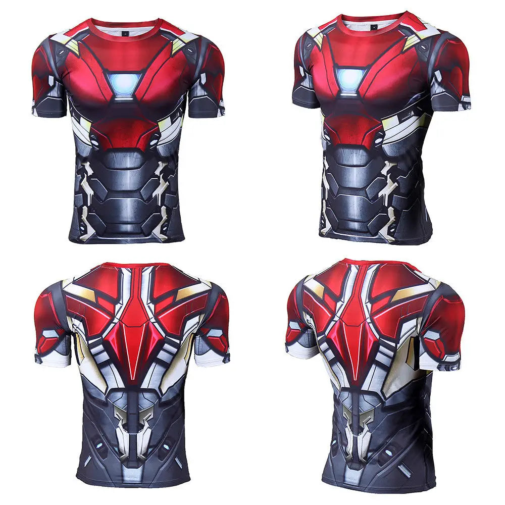 Camisetas con estampado 3D para hombre, camisa de compresión, Cosplay de héroe, camisetas de manga larga, ropa de culturismo para gimnasio y Fitness