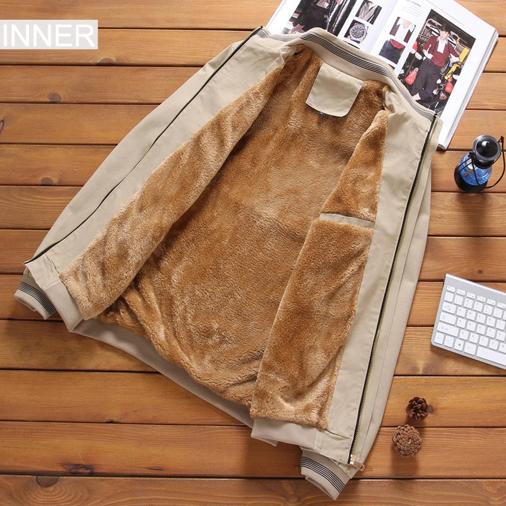 DIMUSI, cazadora de otoño para hombre, prendas de vestir informales para hombre, chaqueta cortavientos gruesa y cálida de lana, abrigos militares de béisbol para hombre, ropa