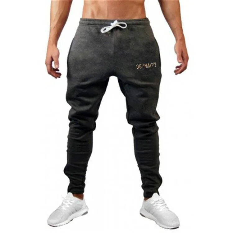 Pantalones de marca de alta calidad, pantalones elásticos informales para Fitness, ropa de culturismo, pantalones de chándal militares informales de color azul marino, pantalones para correr