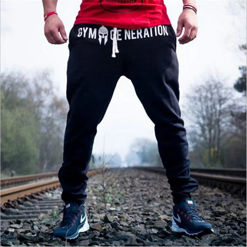 Pantalones de marca de alta calidad, pantalones elásticos informales para Fitness, ropa de culturismo, pantalones de chándal militares informales de color azul marino, pantalones para correr
