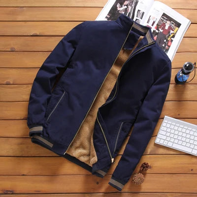 DIMUSI, cazadora de otoño para hombre, prendas de vestir informales para hombre, chaqueta cortavientos gruesa y cálida de lana, abrigos militares de béisbol para hombre, ropa