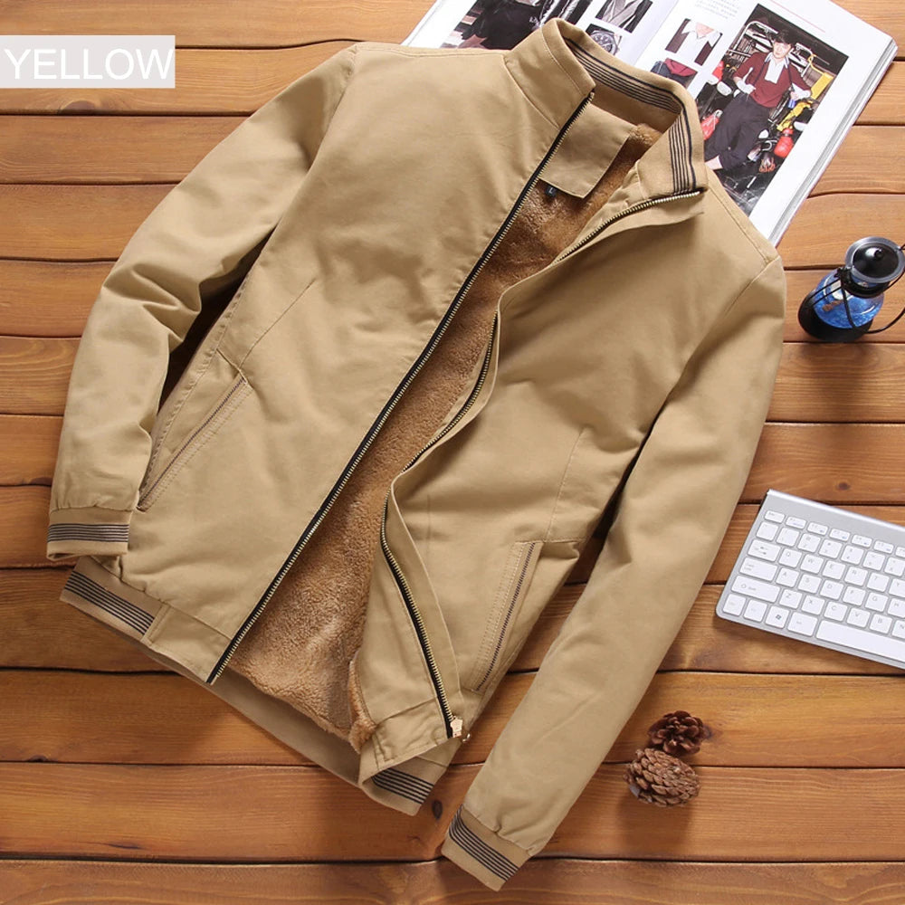 DIMUSI, cazadora de otoño para hombre, prendas de vestir informales para hombre, chaqueta cortavientos gruesa y cálida de lana, abrigos militares de béisbol para hombre, ropa