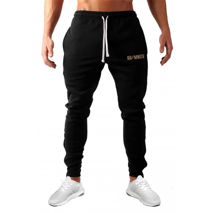 Pantalones de marca de alta calidad, pantalones elásticos informales para Fitness, ropa de culturismo, pantalones de chándal militares informales de color azul marino, pantalones para correr