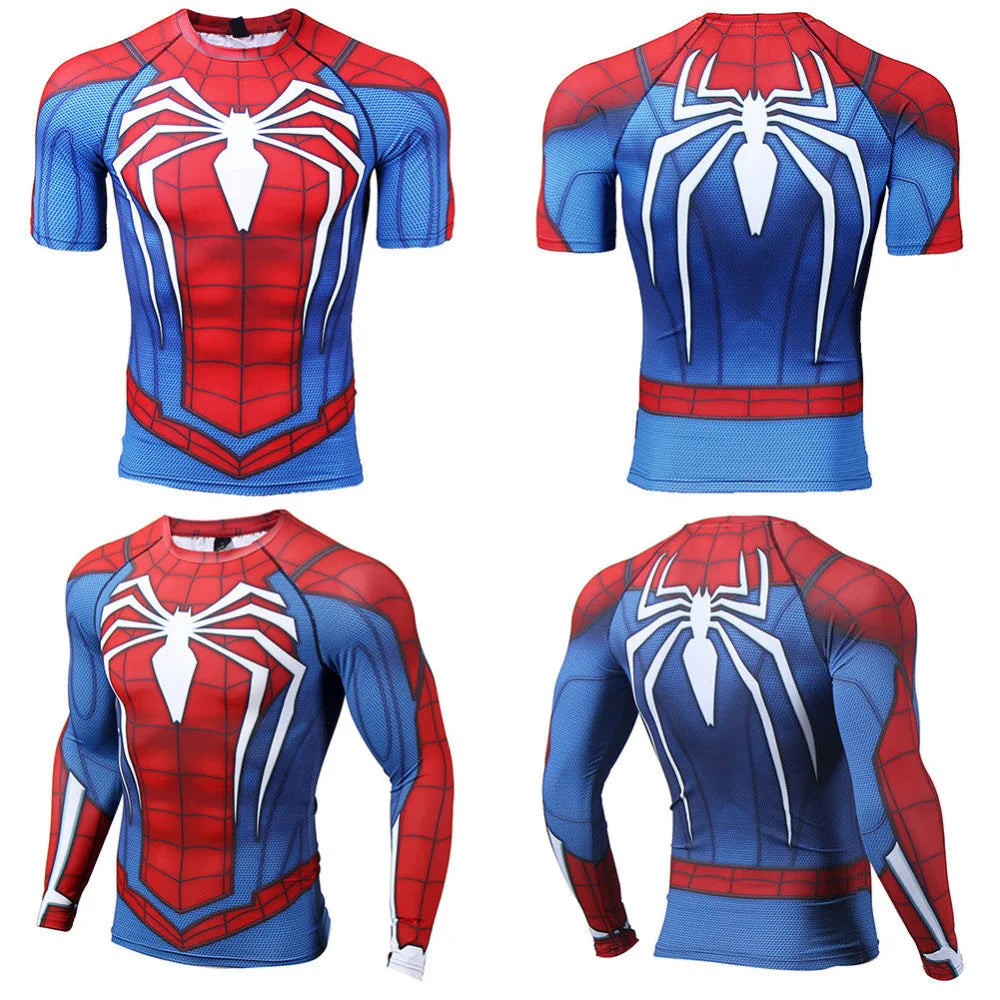 Camisetas con estampado 3D para hombre, camisa de compresión, Cosplay de héroe, camisetas de manga larga, ropa de culturismo para gimnasio y Fitness