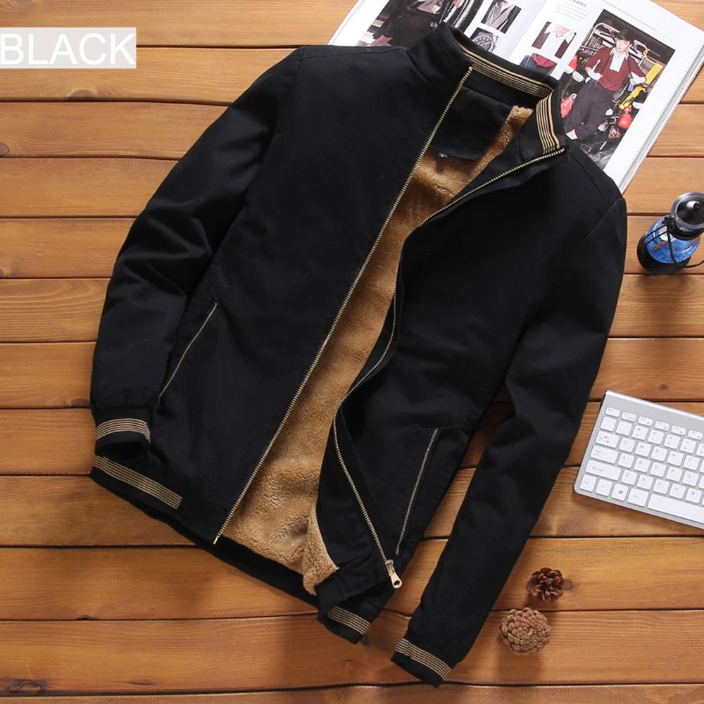 DIMUSI, cazadora de otoño para hombre, prendas de vestir informales para hombre, chaqueta cortavientos gruesa y cálida de lana, abrigos militares de béisbol para hombre, ropa