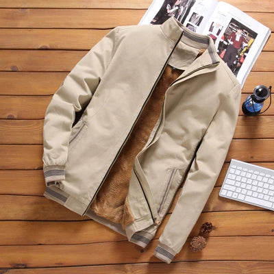 DIMUSI, cazadora de otoño para hombre, prendas de vestir informales para hombre, chaqueta cortavientos gruesa y cálida de lana, abrigos militares de béisbol para hombre, ropa