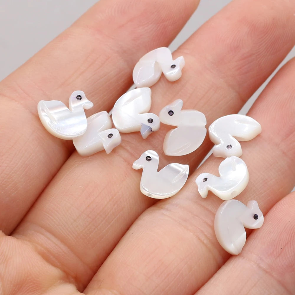 Conchas naturales de agua dulce para mujer, cuentas de conchas de perlas de animales, pendientes hechos a mano, pulseras, accesorios de joyería, 5 piezas