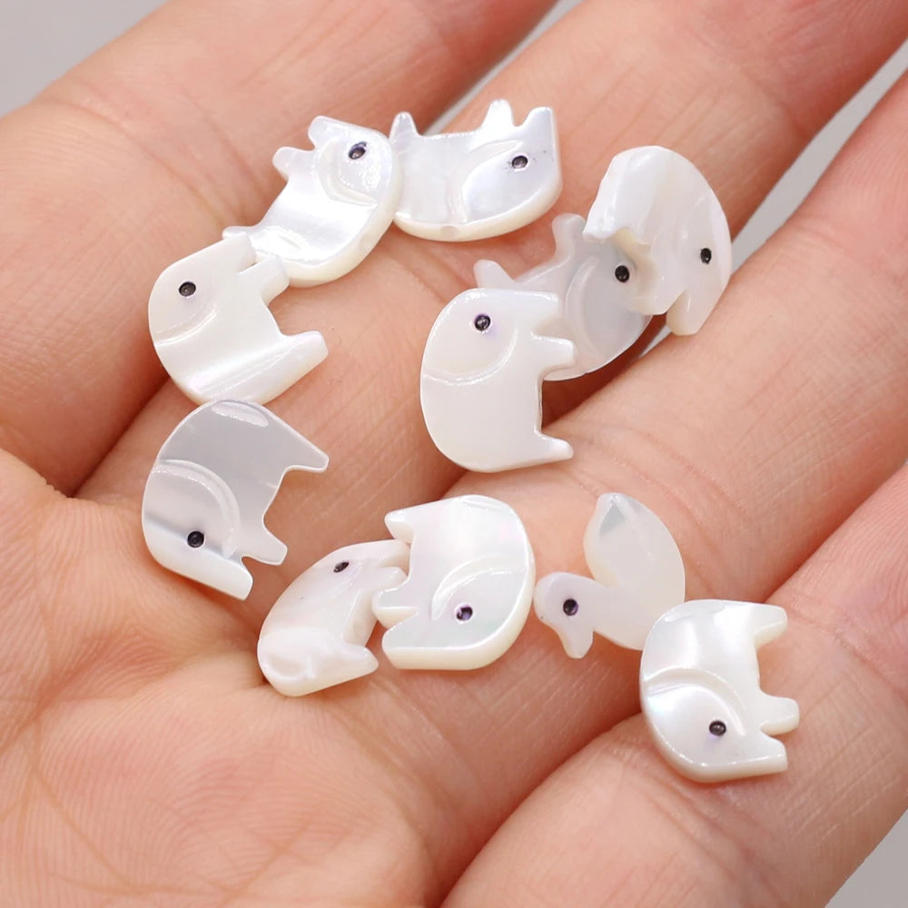 Conchas naturales de agua dulce para mujer, cuentas de conchas de perlas de animales, pendientes hechos a mano, pulseras, accesorios de joyería, 5 piezas