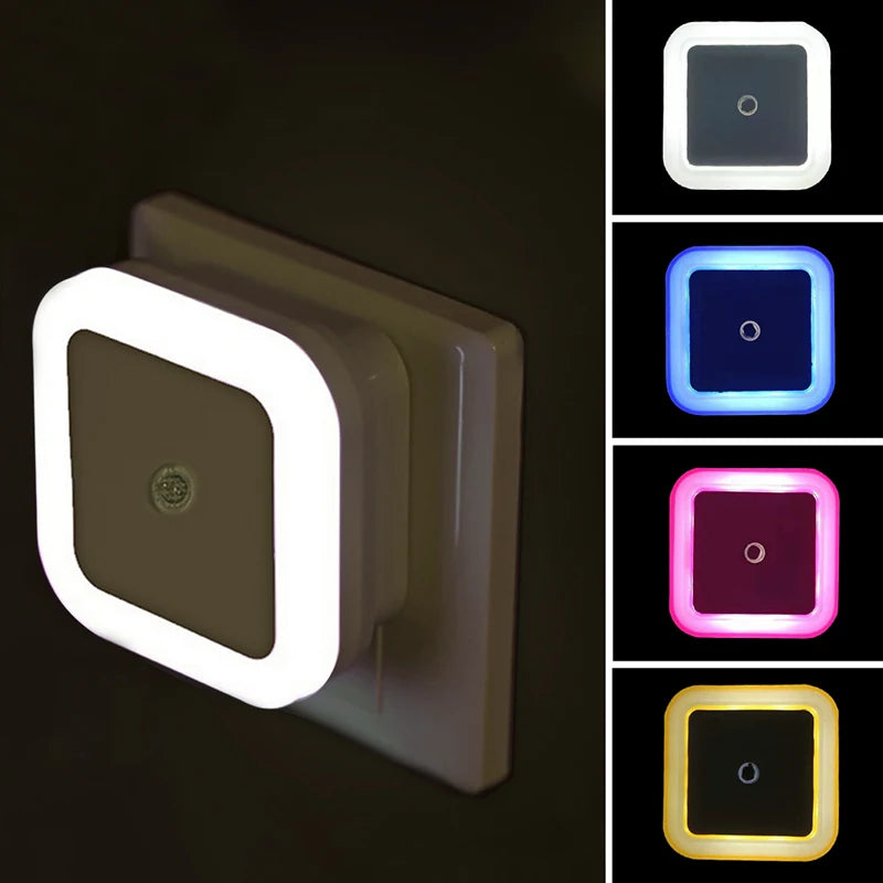 Luz LED nocturna enchufable UE EE. UU. con Sensor de iluminación, Control, ahorro de energía, luz de noche para niños, lámpara de pared para inodoro para dormitorio y hogar
