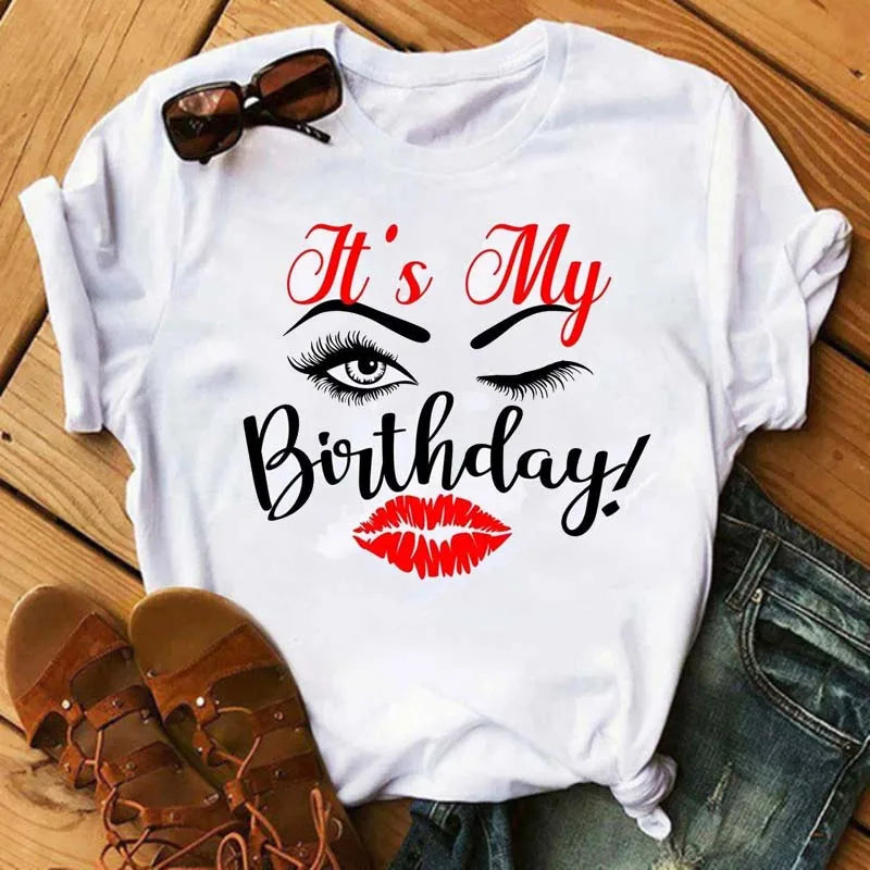 Maycaur moda gráfica mujeres Tops estampado de pestañas Kawaii pestañas mujeres camiseta divertida maquillaje estético camisa Camisas Mujer