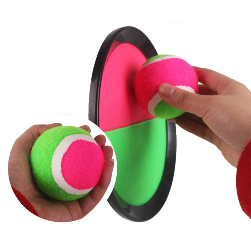1 Juego de pelota pegajosa con ventosa para niños, juego de pelota para deportes al aire libre, lanzar y atrapar juguetes interactivos para padres e hijos al aire libre