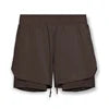 Wholesale 2 in 1 Tight Compression Fitness Shorts With Towel Loop Men Custom Logo Workout Running Gym Shorts