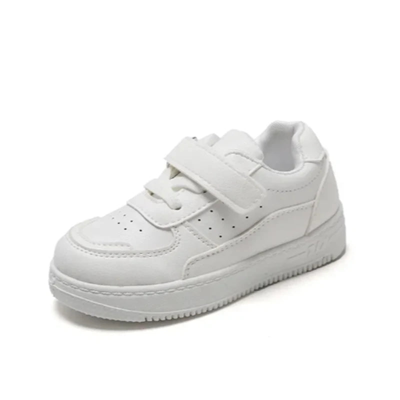 Zapatillas de Tenis para niños y niñas, zapatos deportivos informales de suela suave de cuero, color blanco, primavera y otoño, novedad