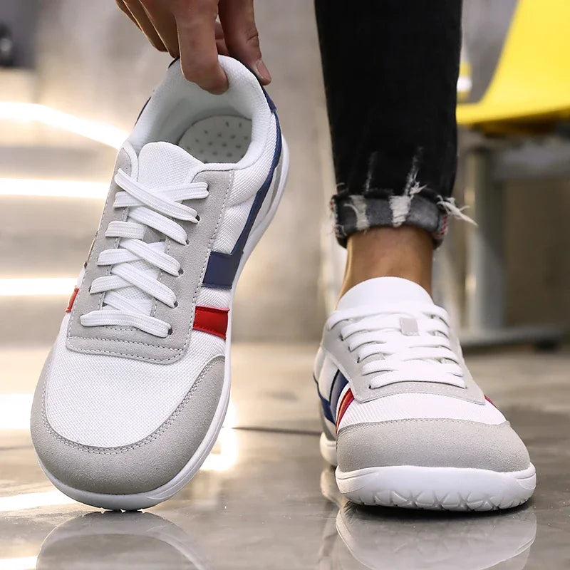Tenis De Hombre con punta ancha, zapatos descalzos, minimalistas, transpirables, cómodos, para caminar al aire libre, deportivos, informales, azules, 2025