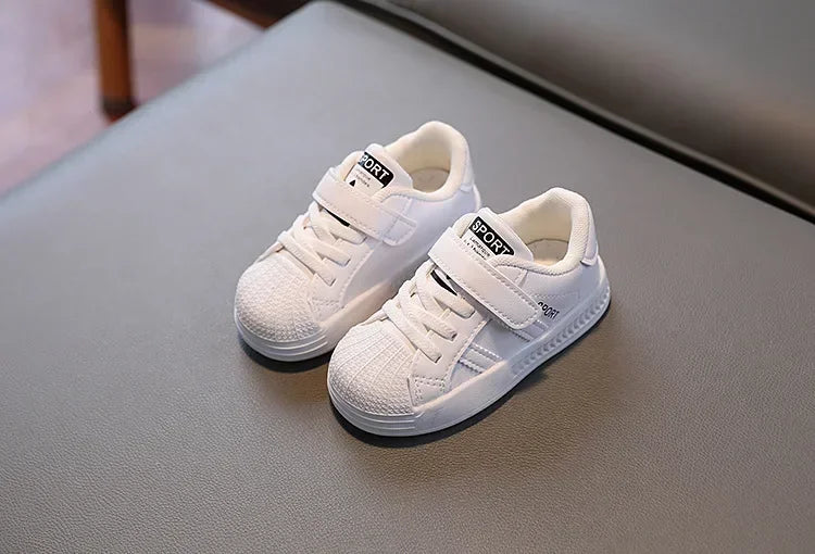 Zapatos informales para niños, zapatillas deportivas para niños, zapatillas de tenis transpirables, zapatos para bebés y niñas, zapatos planos blancos de moda de primavera para correr