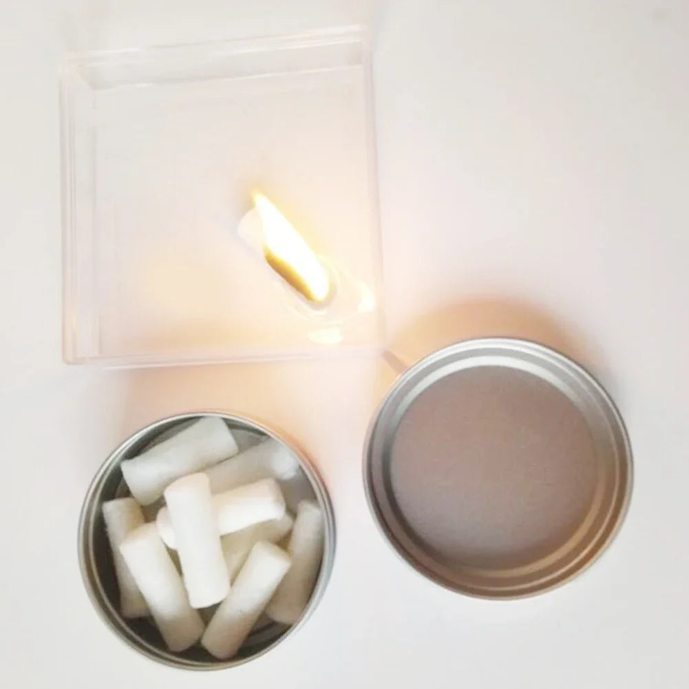 Cuerda de engranaje, Kit de fuego, cera de parafina para acampar, 12 Uds., moda para exteriores, fuente de fuego Natural, herramienta de acampada, herramienta de arranque de fuego de supervivencia