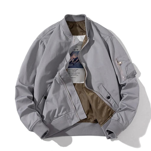 Chaqueta Bomber para hombre y mujer, chaqueta de piloto lisa de otoño e invierno, abrigo de béisbol con capucha Vintage a la moda, cortavientos informal, rojo, rosa, Borgoña
