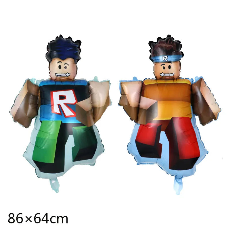 Roblox-Juego de decoración para fiesta de cumpleaños, vajilla de juego, bolsa de regalo, mantel, globo, adorno para pastel, telón de fondo, suministros para fiesta Baby Showe Roblox