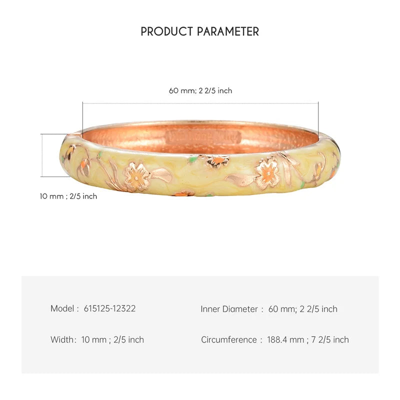 Pulsera esmaltada para mujer, brazaletes cloisonné en la mano, pulseras florales de mano para mujer, joyería africana, regalos para el día de la madre de la India de Dubai