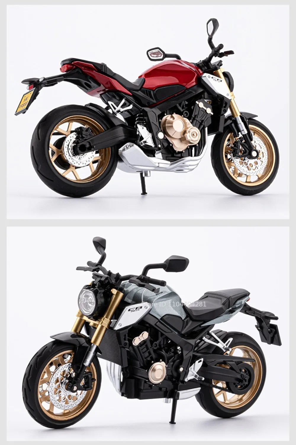 1:12 Honda CB650 CB400F juguetes de coches de aleación fundida modelos dirección de la rueda delantera de la motocicleta con vehículos ligeros de sonido coleccionar adornos