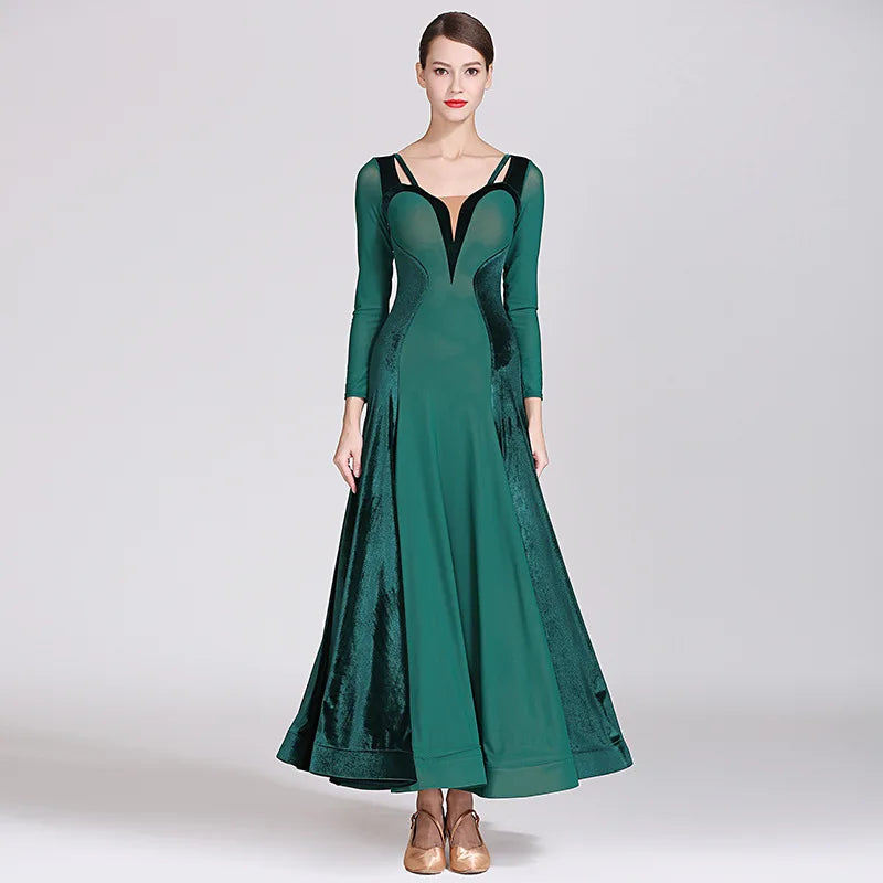 Nuevo vestido de baile moderno de terciopelo personalizado 1884 traje de baile de salón Vestito Latino Americano Donna trajes de Drag Queen