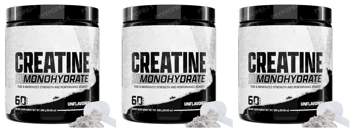 Creatina Monohidrato en Polvo, 60 Porciones, Sin Sabor, 5g de Creatina Micronizada, Sin Gluten