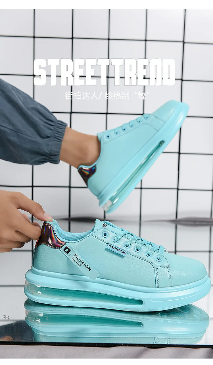Zapatillas de deporte con plataforma para hombre, zapatos informales, nuevos zapatos suaves y cómodos de cuero Pu, zapatos planos de marca de tendencia, zapatos informales para hombre, Tenis nuevos