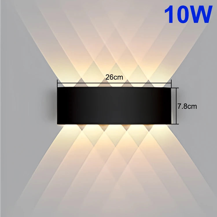 Lámpara de pared LED arriba y abajo, luz de pared Interior impermeable para dormitorio, sala de estar, pasillo, iluminación interior y exterior