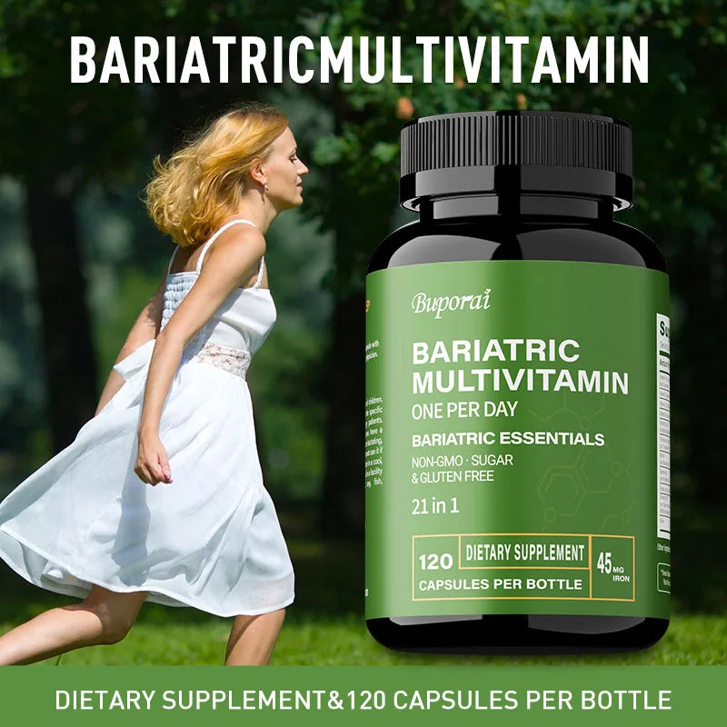 Suplemento multivitamínico bariátrico: contiene 21 vitaminas y minerales para promover la salud general y mantener los niveles de energía