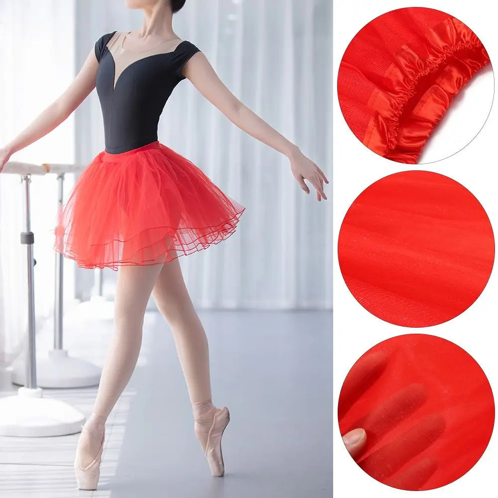 Faldas de Ballet Elásticas y Plisadas para Baile y Fiesta, Tutús, Faldas Voluminosas, Petticoat Estilo Lolita